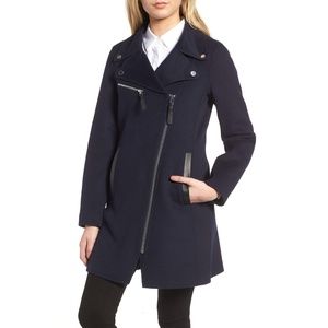 ✨NWT✨ DEREK LAM 10 CROSBY Wool Moto Style Coat Navy Sz US 10 (Large)